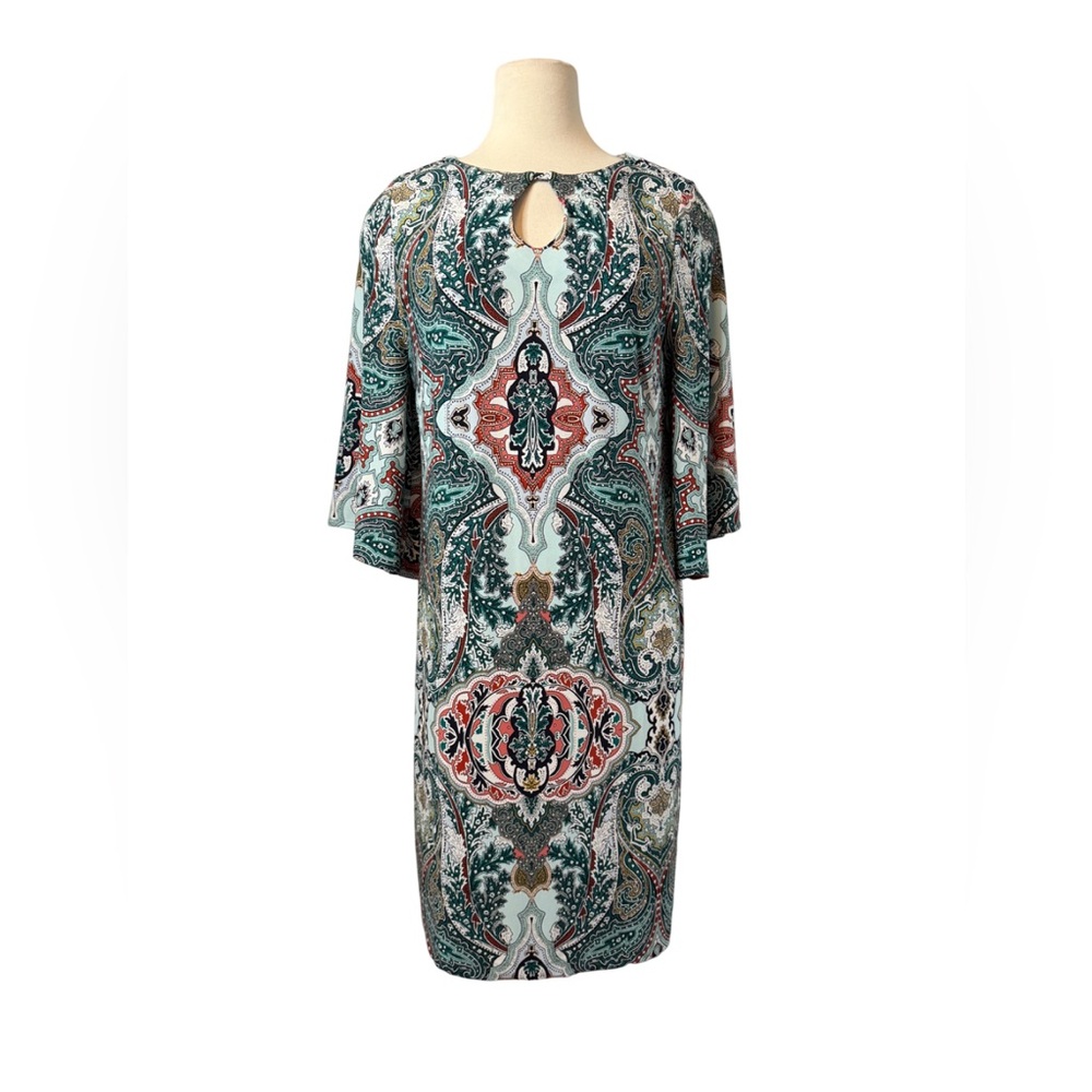 Chico's Multicolor Paisley dress with‎ flare sleeves